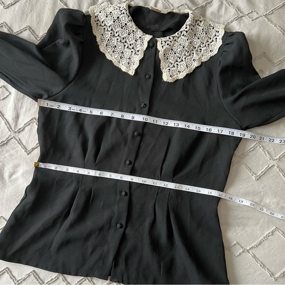 vintage 80s eaton statement collar blouse - Picture 10 of 15